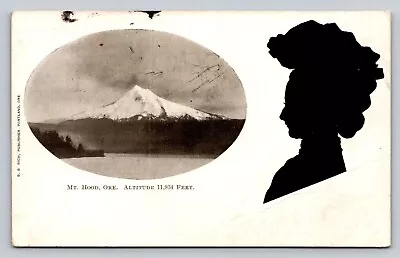 C1910 Mt Hood Woman Portrait Silhouette  B B Rich Oregon P753 • $15.99