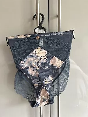 M&S Rosie   Silk & Lace High Leg Knickers Size 16 • £4