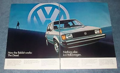 1982 Volkswagen Diesel Rabbit Vintage 2pg Ad  How The Rabbit Works: The Diesel  • $11.99