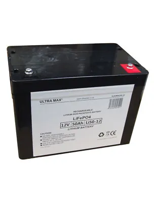 £236.80 • Buy Ultramax 12v 50Ah Lithium LiFePO4 Battery For Electric Propelling Applications