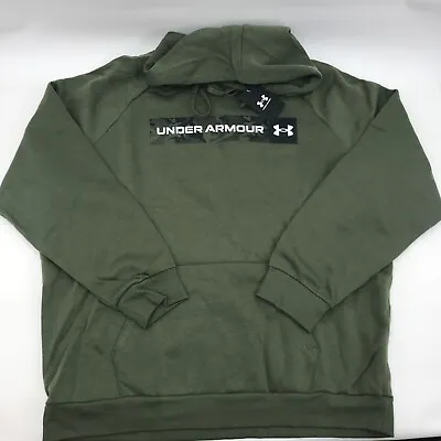 Under Armour Hooded Sweatshirt Men's 3XL Green Hoodie 3X Camo Rival Chest Stripe • $34.90