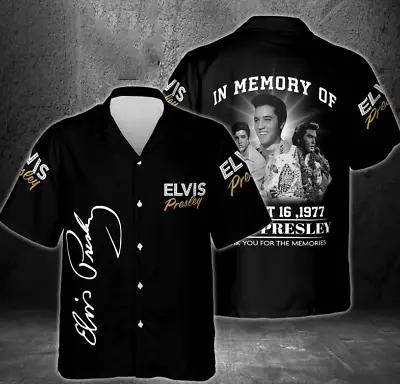 Elvis Presley Hawaiian Shirt Summer 3d Printedgift Dad • $34.19