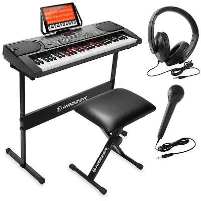 61-Key Electronic Keyboard Digital Music Piano With Lighted Keys Stand Stool • $134.99