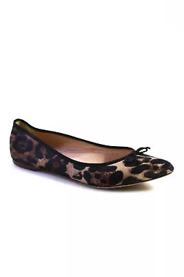 J Crew Women's Pointed Toe Slip-On Ballet Flats Shoe Animal Print Size 8.5 • $42.69