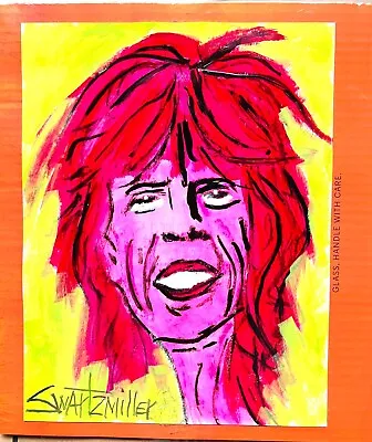 MICK JAGGER PAINTING Upcycled 10.5  X 12  Original SWARTZMILLER DNA SIGNED ART • $69