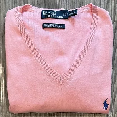 Polo Ralph Lauren Pink V-Neck Sweater 100% Pima Cotton Mens 4XB / XXXXL NWOT • $39.99