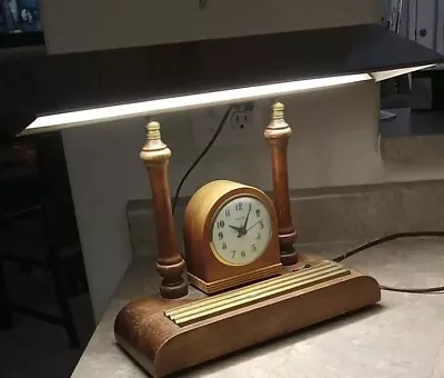 Sessions Vintage Luxury Desk Clock With Lamp Made In USA - RARE Desk Clock 14  H • $99