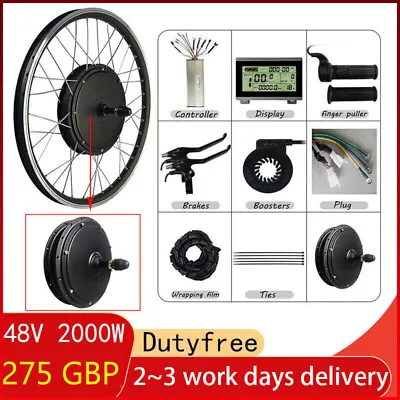 48V 2OOOW 15OOW 26  27.5  700C E-bike Kit With Battery Freewheel Conversion Kit • £275