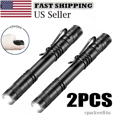 2x 900000LM Tactical Flashlight Small LED Torch Light Mini Super Bright Penlight • $7.98