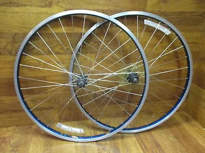 Vintage Sun L18 8 9 10 Speed Rim Brake 26  Wheel Set - Blue Anodized Black Hubs • $249.99