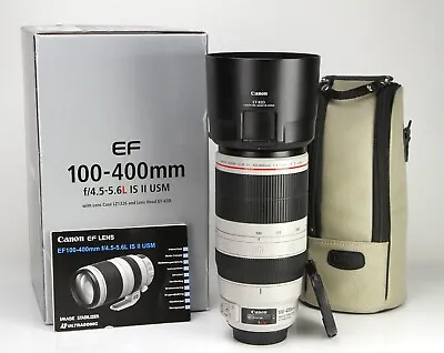 Canon EF 100-400mm Mark II F4.5-5.6 L IS USM Lens EOS DSLR Boxed  F&R Cap & Hood • £999.99