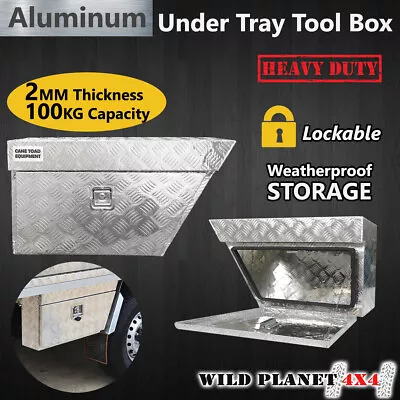 Pair Of Aluminium Under Tray Ute Tool Boxes Heavy Duty Vehicle Chest Storage W L • $195
