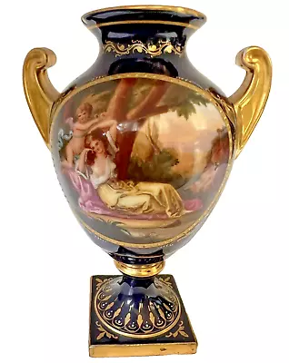 Antique Royal Vienna Hand Paint Maiden Angel Cherub Figure Vase Urn Signed Heer • $99