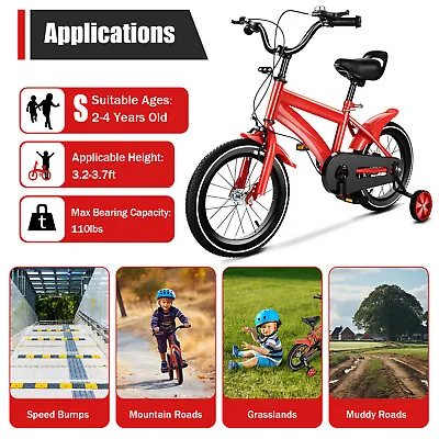 14 Inch Kids Bike For 3 4 5 6 Years Girls & Boys Child Bicycle With Double Brake • $89