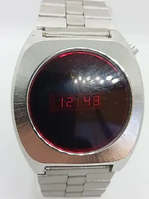 Alcor Instruments 70s Men's Red LED Watch Day/Date New Batteries Runs • $150