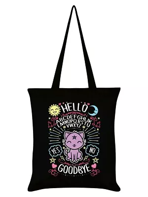 £8.50 • Buy KAWAII OUIJA BOARD Black Tote Bag - Cute Cat Kitten Pentagram Shopping Goth Gift