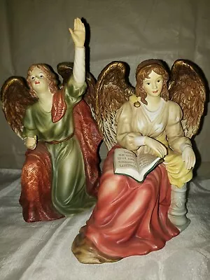  Set Of O'Well Porcelain Sitting Angels 8  Sitting Figurines 7-9 Inch Tall • $15