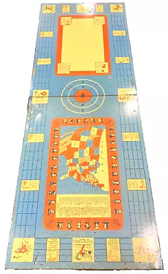 VTG 1956 Antique Metal Presidents Racecar Card Folding Game Table 60 X 21 X25 ! • $102.59
