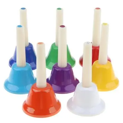 8Pcs Colorful Hand Percussion Bells Kit Orff Instruments For Kids Toddler • £21.08