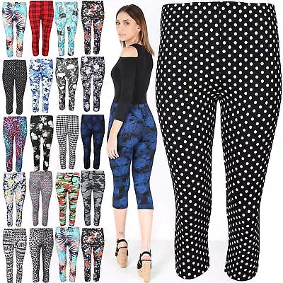 £5.99 • Buy Womens Print 3/4 Length Jogging Running Trousers Ladies Gymming Bottoms Leggings