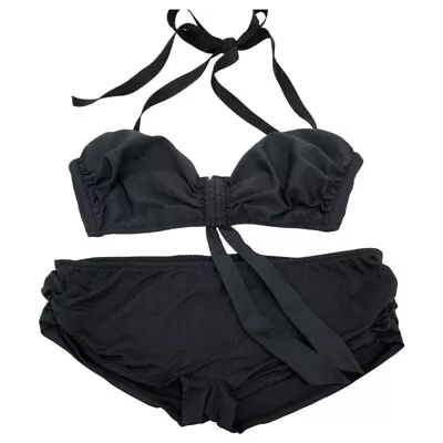 Malia Mills Black 2pc Bikini Set Size 34 Top And Size 8 Bottoms • $90