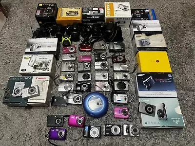 Joblot Of 50 X Digital Cameras Faulty Spares Or Repair Canon Nikon Olympus Kodak • £0.99