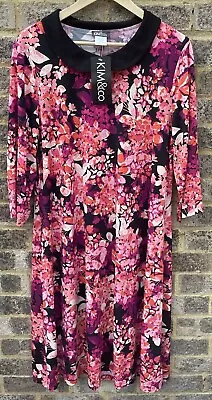 Kim & Co 2XL Floral Soft Stretch Jersey Dress See Photos For Measurements BNWT  • £8.99