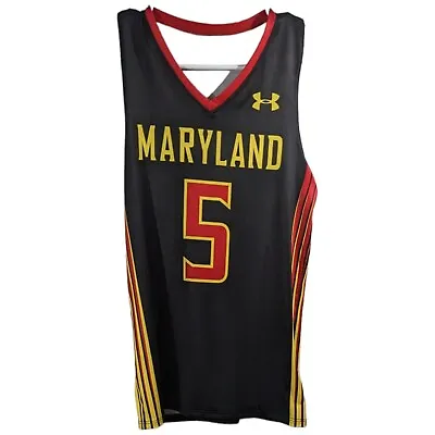 Womens Small Maryland Terrapins Lacrosse Jersey Racer Under Armour Black #5 • $27.36