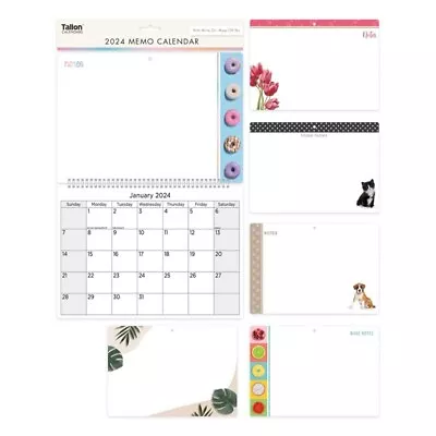 2024 Calendar Monthly Memo Family Organiser Illustrated Wall Planner With Pen • £2.99