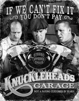 Tin Signs The Three Stooges Knuckleheads Garage Classic Funny Novelty Wall Decor • $17.09
