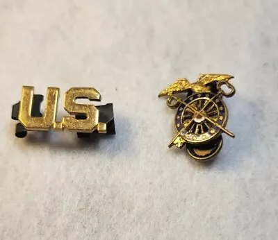 Vintage US Army Quarter Master Officers Spin Back Pin With US Push Back Pin. • $14