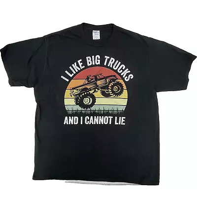 Novelty Monster Truck Tee I Like Big Trucks And I Cannot Lie XL Blk Short Sleeve • $9.63