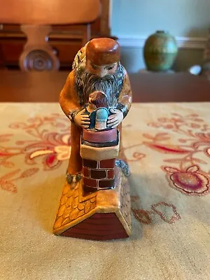 1995-170 Vaillancourt Folk Art Father Christmas Toys In Chimney 4.5 Inches • $165