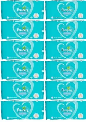 Pampers Fresh Clean Baby Scent Wipes (52 Wipes Per Pack) X 12 • £16.98