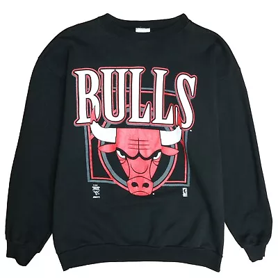 Vintage Chicago Bulls Sweatshirt Crewneck Size 2XL Black 90s NBA • $50