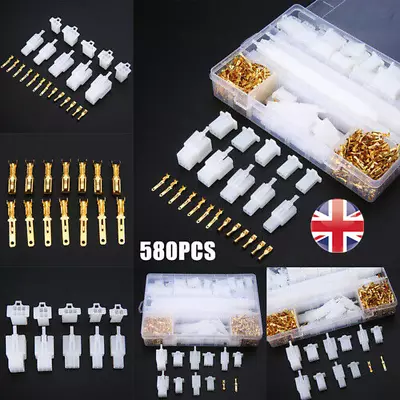 580pcs Motorcycle Car Electrical Wire Connector Terminal 2.8mm 2/3/4/6/9 Pin Kit • £11.26