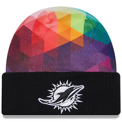 Men's Miami Dolphins New Era Black 2023 NFL Crucial Catch Cuffed Knit Hat • $25.19