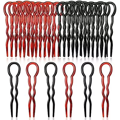 $13.70 • Buy 24 Pcs Plastic U Shaped Hair Pins Grip Pins Fast Spiral Hair Braid Twist Styling