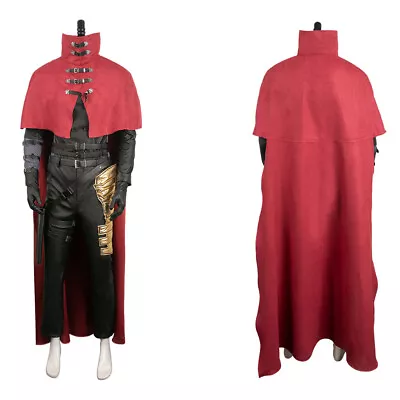 Finl Fasy VII Vincent Valentine Cosplay Red Cloak Cape Costume Halloween Jacket • $146.81