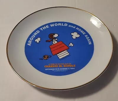 Vintage Peanuts Snoopy Tribute Charles M Schulz Around The World Plate MOA 1994 • $22.99