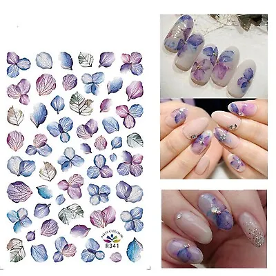 Nail Art Stickers Transfers Decals Spring Summer Flowers Petals Floral Leaf R341 • £2.25