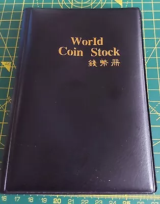 World Coin Stock Album For Case Coin Holders Collection Storage Coin - Black • £0.99