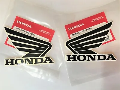 Honda GENUINE Wing Fuel Tank Decal Wings Sticker 80mm BLACK + WHITE *UK STOCK* • £9.35