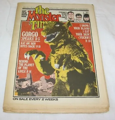 The Monster Times Newspaper Magazine Vintage Volume 1 No 12 1972 GORGO APES • $21.99