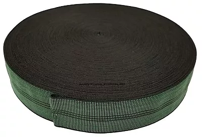 3  Elastic Furniture Webbing Upholstery 65% Stretch [Black/Green] 330' Roll • $89.95