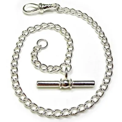£29.89 • Buy Solid Sterling Silver Pocket Watch Fob Lightweight Albert Chain .925 - FA462