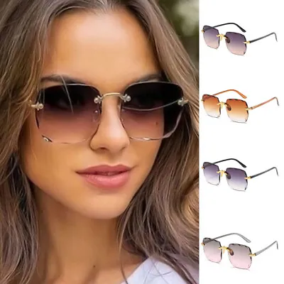 $11.11 • Buy Women Fashion Sunglasses Rimless Frameless Square Shades Gradient Sun Glasses