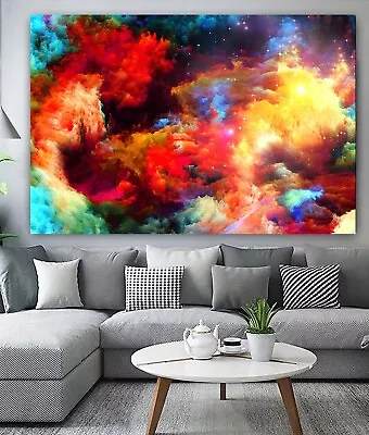 Rainbow Clouds Colourful Printed Canvas Wall Art Wrapped Frame Or Poster Print  • £19.99