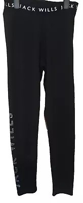 JACK WILLS Size 10 Logo Black Sports Stretch Leggings • £1.99