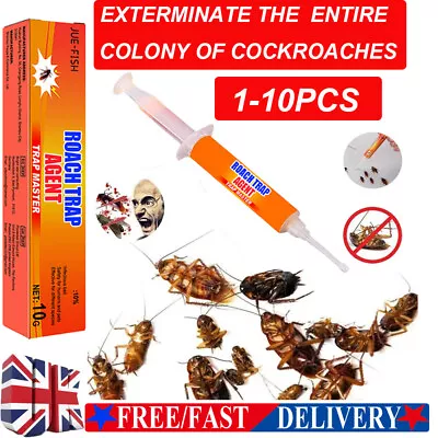 1-10X Cockroach Killer Gel BaitStrong Cockroach Eliminator Syringe For Kitchen • £4.79